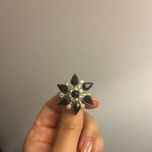 Flower Starburst Star Brooch Pin Mid Century Floral Vintage